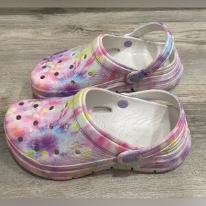Skechers Arch Fit Tie Dye Foamies Clogs Woman Size 5
